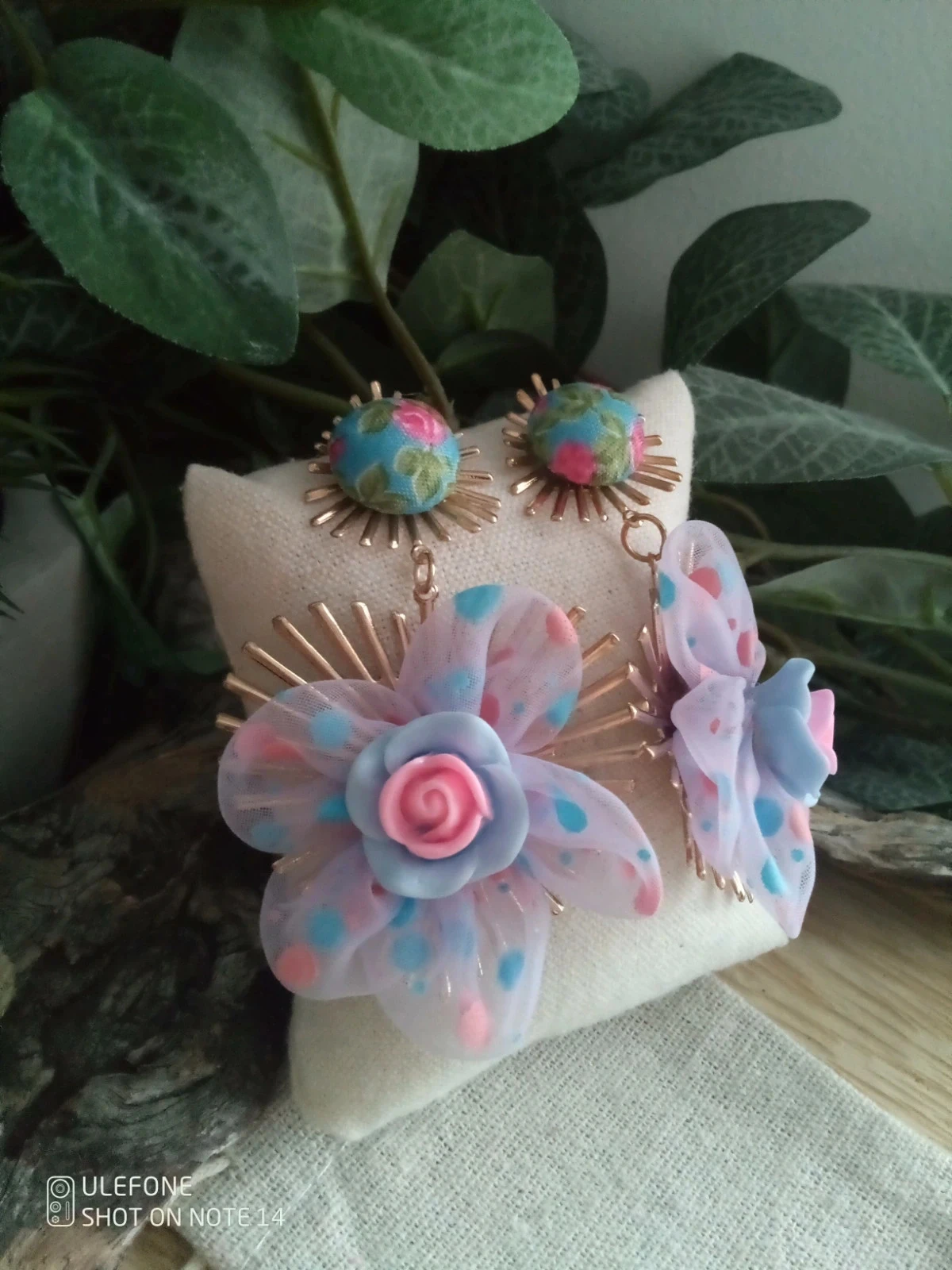Boucles d'oreilles bohèmes grandes fleurs – photo 2